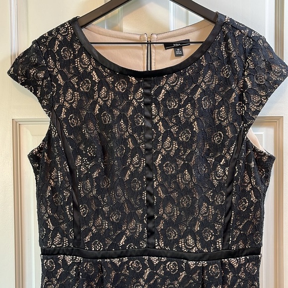 R&K Cocktail All Over Lace w/ Satin Trim Cap Sleeve Mini Dress - Size 16 - Picture 2 of 10